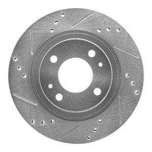 Mitsubishi I-MIEV Brake Rotor (1) - Front Left - R1 Concepts - Drilled & Slotted - Silver - `12-`17